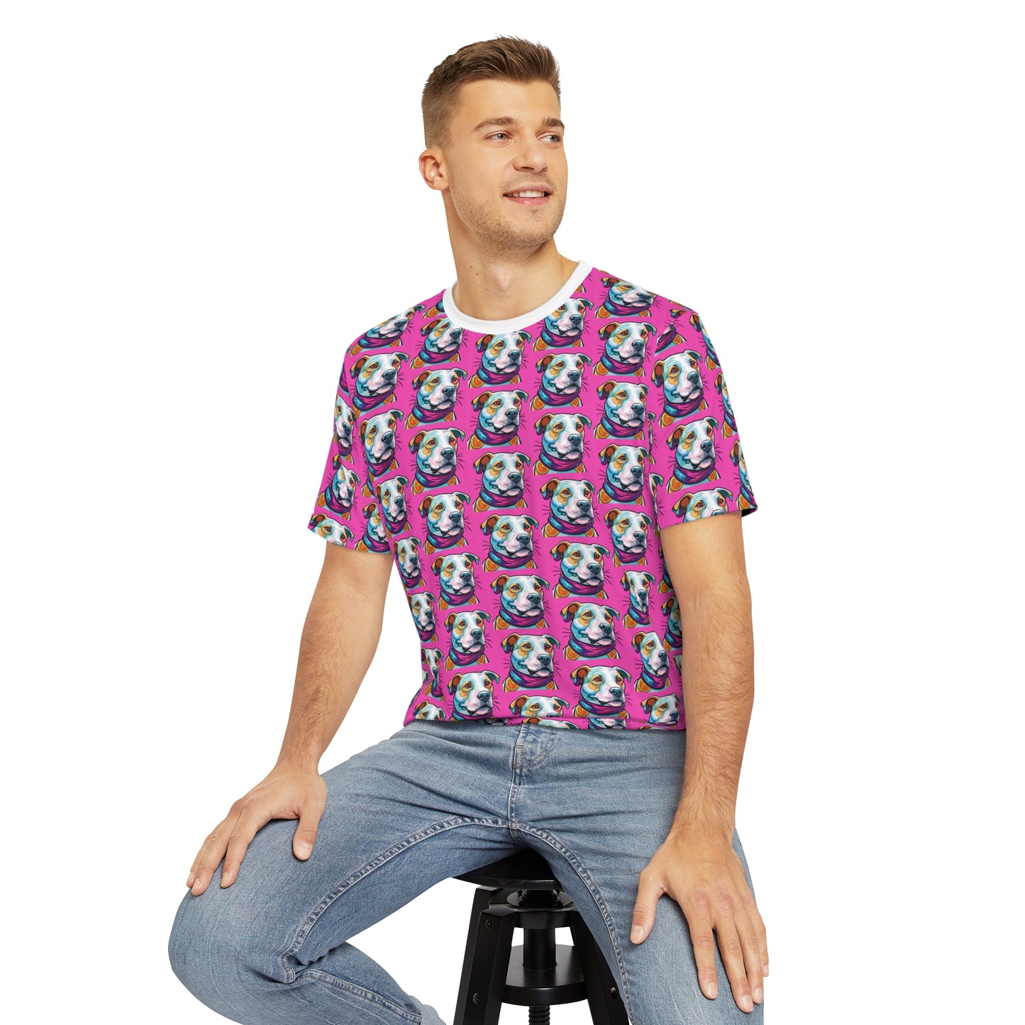 Pit Bull Smiles Tee - Colorful Dog Print