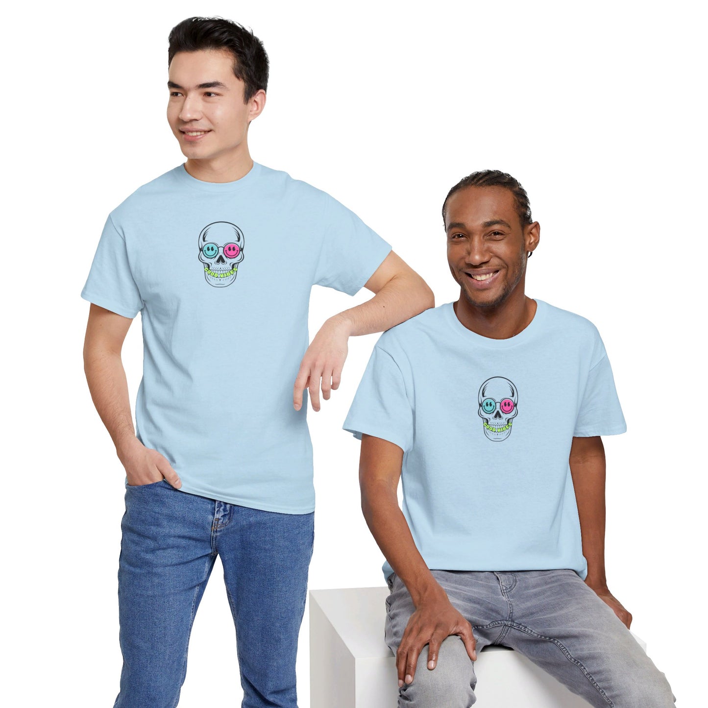 Good Vibes Smiling Skull Unisex Tee