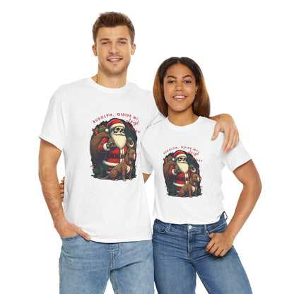 Santa Skeleton Pitbull Rudolph Tee Shirt