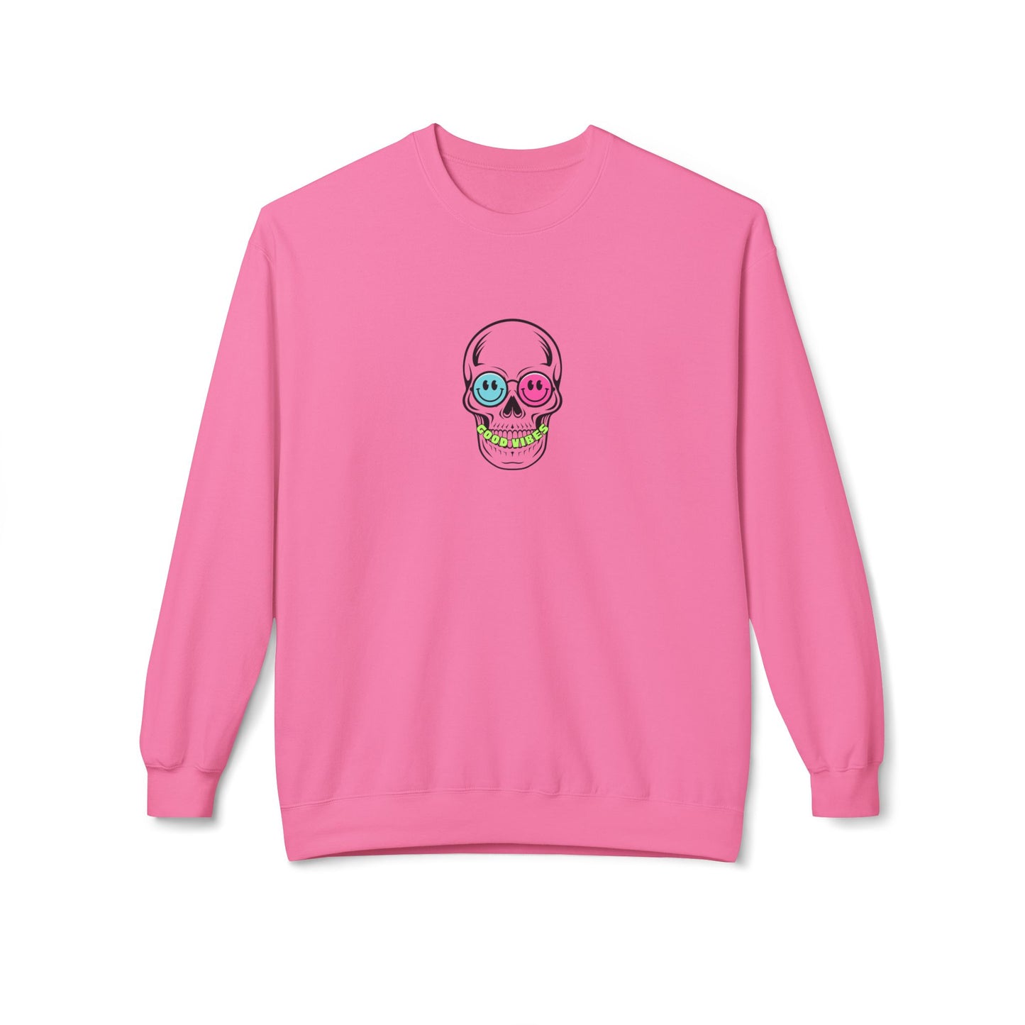 Good Vibes Skull - Lightweight Crewneck Sweatshirt