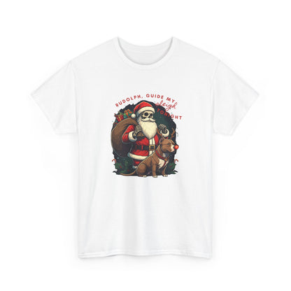 Santa Skeleton Pitbull Rudolph Tee Shirt