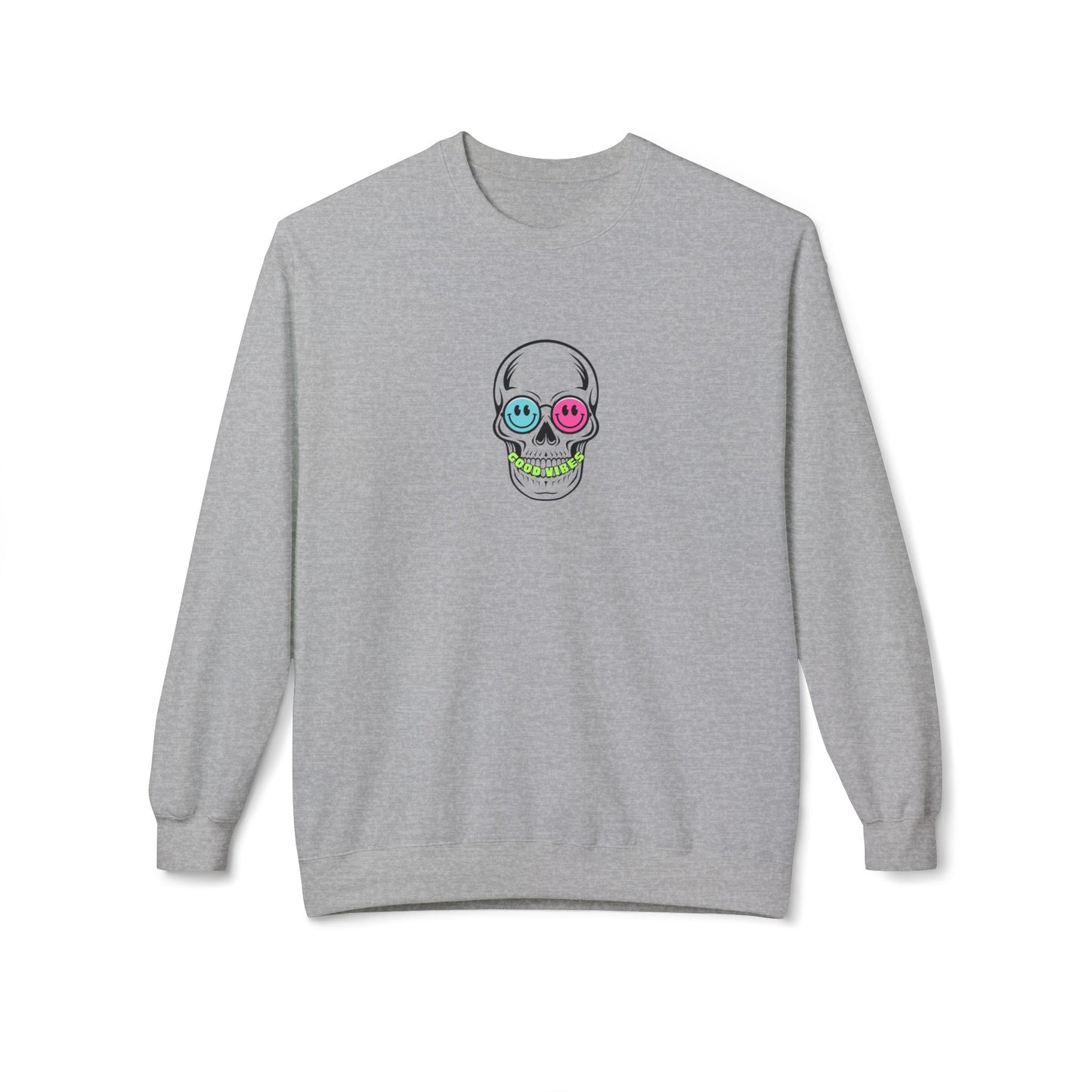 Good Vibes Skull - Lightweight Crewneck Sweatshirt