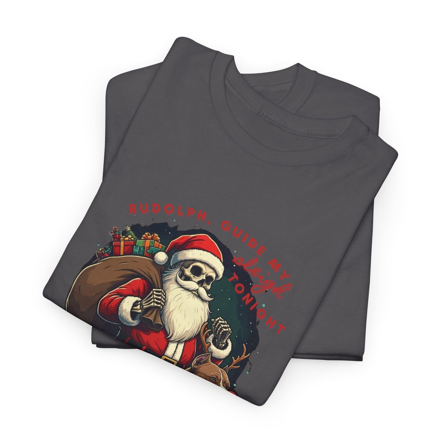 Santa Skeleton Pitbull Rudolph Tee Shirt