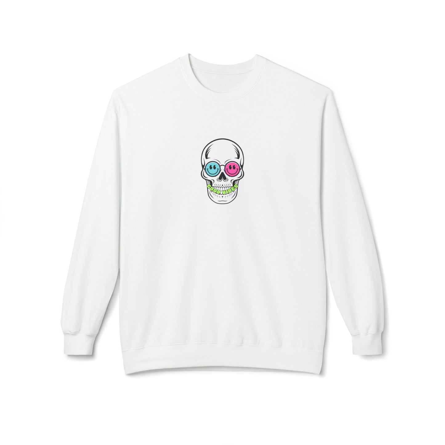 Good Vibes Skull - Lightweight Crewneck Sweatshirt