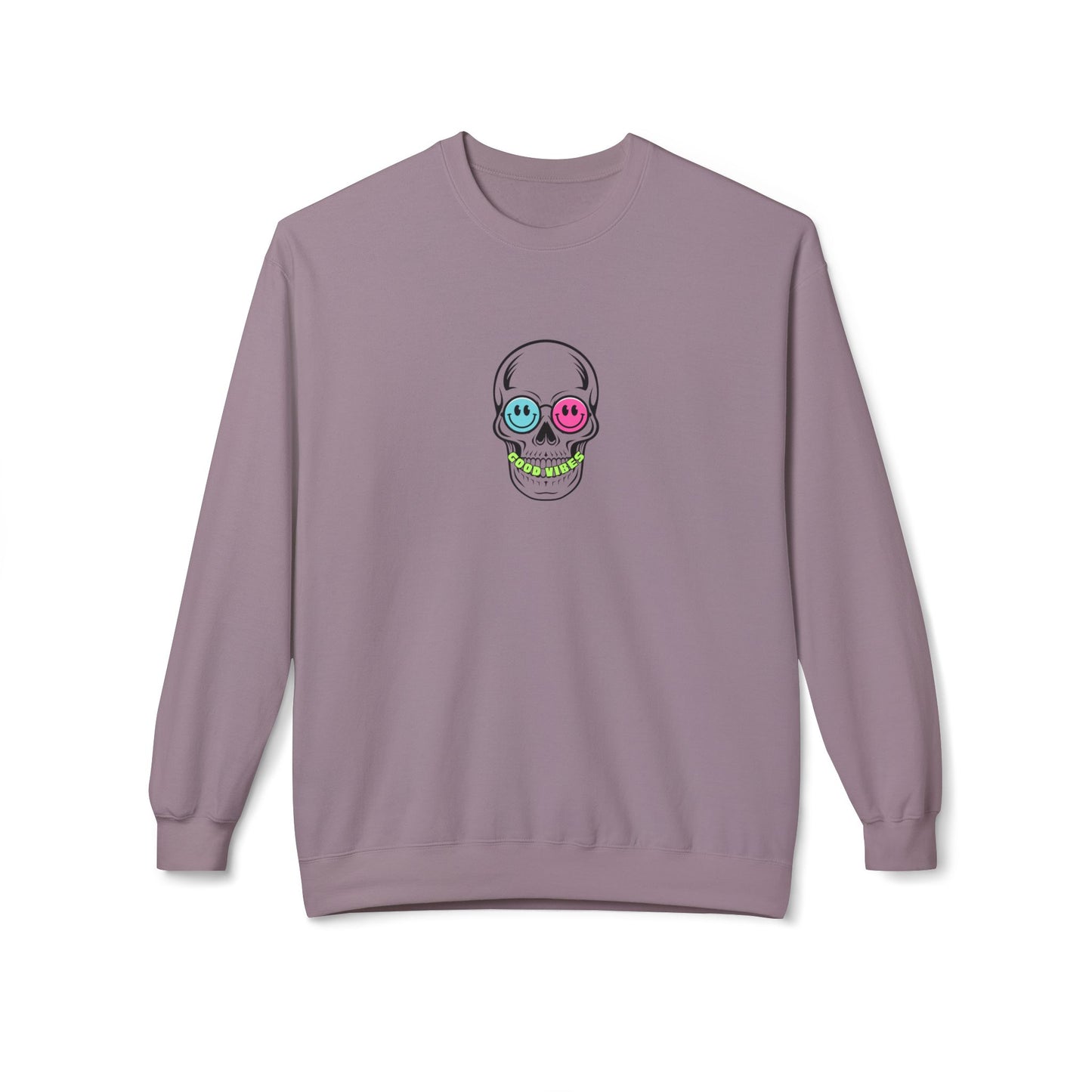 Good Vibes Skull - Lightweight Crewneck Sweatshirt