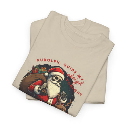 Santa Skeleton Pitbull Rudolph Tee Shirt