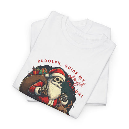 Santa Skeleton Pitbull Rudolph Tee Shirt