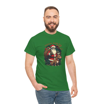 Santa Skeleton Pitbull Rudolph Tee Shirt