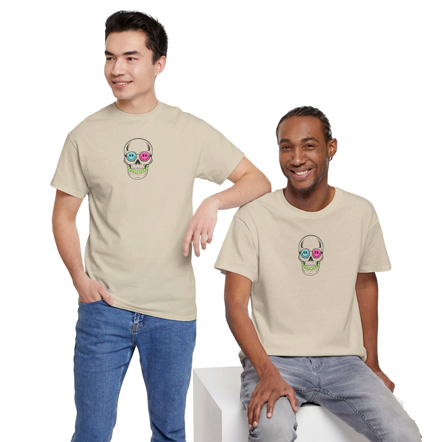 Good Vibes Smiling Skull Unisex Tee