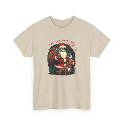 Santa Skeleton Pitbull Rudolph Tee Shirt