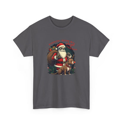 Santa Skeleton Pitbull Rudolph Tee Shirt