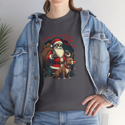 Santa Skeleton Pitbull Rudolph Tee Shirt